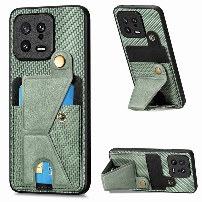 Caja del teléfono del titular de la tarjeta del tirón de la cartera de la fibra de carbono, For OPPO A57 4G, For Huawei nova Y90, For OPPO Reno9, For OPPO Reno9 Pro+, For Xiaomi Poco M5 4G, For Realme C30, For Xiaomi 13 Pro, For Xiaomi 13              ...