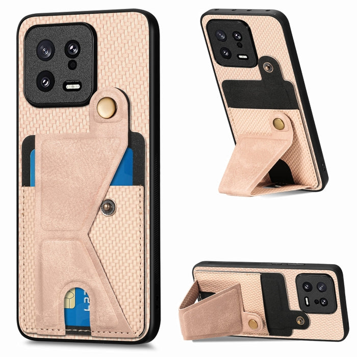 Caja del teléfono del titular de la tarjeta del tirón de la cartera de la fibra de carbono, For OPPO A57 4G, For Huawei nova Y90, For OPPO Reno9, For OPPO Reno9 Pro+, For Xiaomi Poco M5 4G, For Realme C30, For Xiaomi 13 Pro, For Xiaomi 13              ...