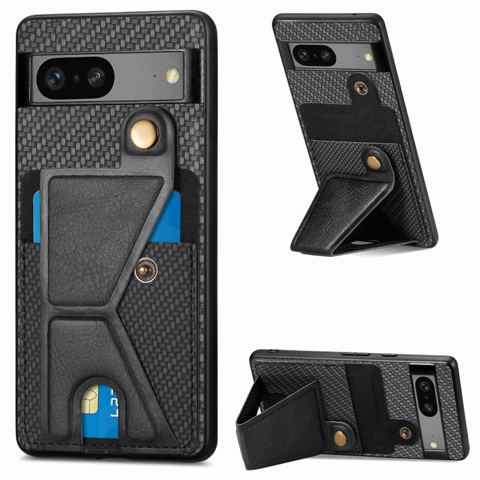 Caja del teléfono del titular de la tarjeta del tirón de la cartera de la fibra de carbono, For OPPO A57 4G, For Huawei nova Y90, For OPPO Reno9, For OPPO Reno9 Pro+, For Xiaomi Poco M5 4G, For Realme C30, For Xiaomi 13 Pro, For Xiaomi 13              ...