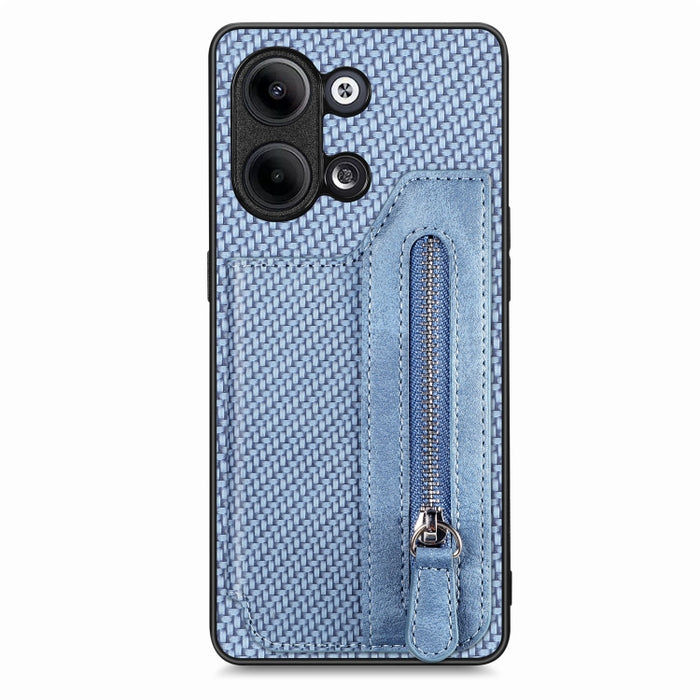 Caja del teléfono de la cartera de la cremallera del tirón de la fibra de carbono, For OPPO A57 4G, For OPPO Reno9, For OPPO Reno9 Pro+, For Xiaomi Poco M5 4G, For Realme C30, For Xiaomi 13 Pro, For Xiaomi 13, For Google Pixel 7A