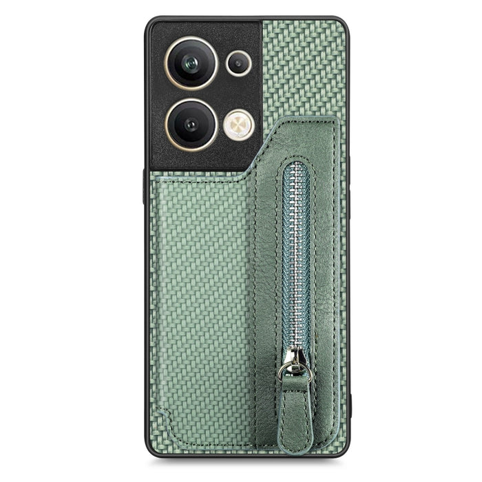 Caja del teléfono de la cartera de la cremallera del tirón de la fibra de carbono, For OPPO A57 4G, For OPPO Reno9, For OPPO Reno9 Pro+, For Xiaomi Poco M5 4G, For Realme C30, For Xiaomi 13 Pro, For Xiaomi 13, For Google Pixel 7A