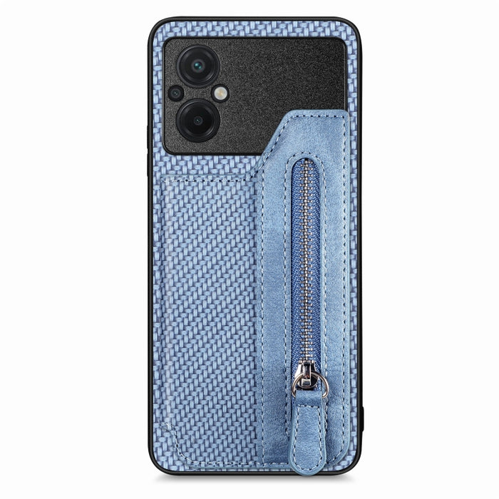 Caja del teléfono de la cartera de la cremallera del tirón de la fibra de carbono, For OPPO A57 4G, For OPPO Reno9, For OPPO Reno9 Pro+, For Xiaomi Poco M5 4G, For Realme C30, For Xiaomi 13 Pro, For Xiaomi 13, For Google Pixel 7A