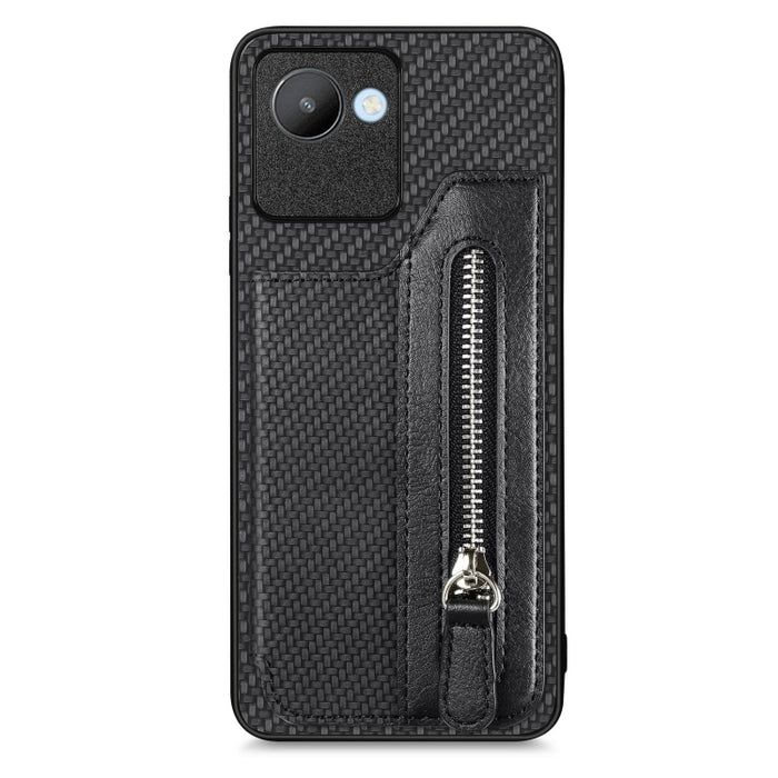 Caja del teléfono de la cartera de la cremallera del tirón de la fibra de carbono, For OPPO A57 4G, For OPPO Reno9, For OPPO Reno9 Pro+, For Xiaomi Poco M5 4G, For Realme C30, For Xiaomi 13 Pro, For Xiaomi 13, For Google Pixel 7A