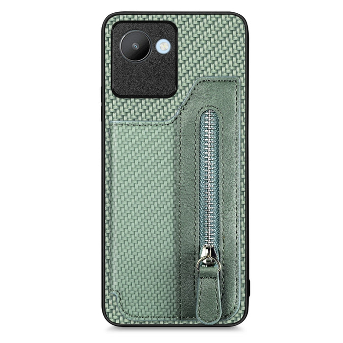 Caja del teléfono de la cartera de la cremallera del tirón de la fibra de carbono, For OPPO A57 4G, For OPPO Reno9, For OPPO Reno9 Pro+, For Xiaomi Poco M5 4G, For Realme C30, For Xiaomi 13 Pro, For Xiaomi 13, For Google Pixel 7A