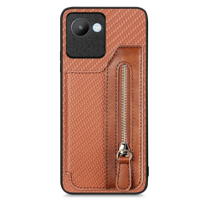 Caja del teléfono de la cartera de la cremallera del tirón de la fibra de carbono, For OPPO A57 4G, For OPPO Reno9, For OPPO Reno9 Pro+, For Xiaomi Poco M5 4G, For Realme C30, For Xiaomi 13 Pro, For Xiaomi 13, For Google Pixel 7A