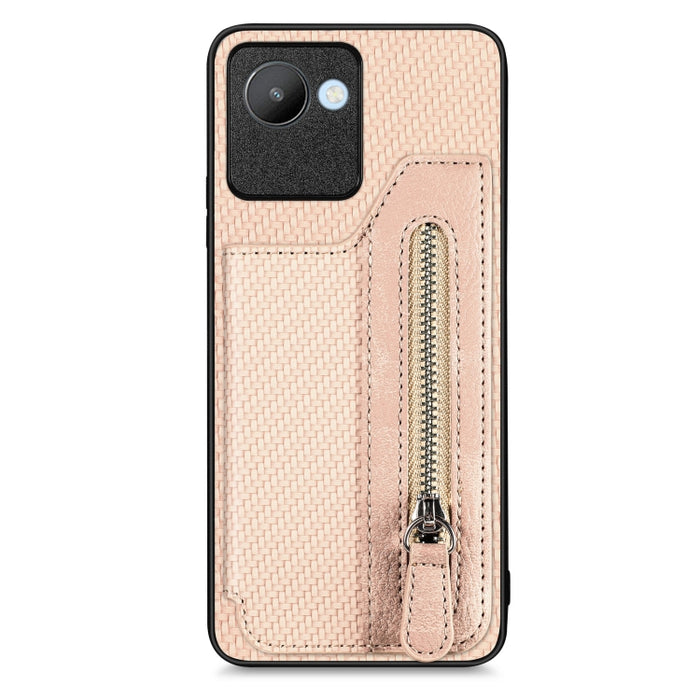 Caja del teléfono de la cartera de la cremallera del tirón de la fibra de carbono, For OPPO A57 4G, For OPPO Reno9, For OPPO Reno9 Pro+, For Xiaomi Poco M5 4G, For Realme C30, For Xiaomi 13 Pro, For Xiaomi 13, For Google Pixel 7A