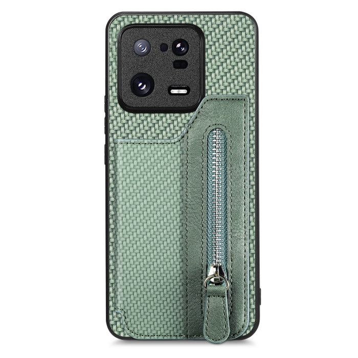 Caja del teléfono de la cartera de la cremallera del tirón de la fibra de carbono, For OPPO A57 4G, For OPPO Reno9, For OPPO Reno9 Pro+, For Xiaomi Poco M5 4G, For Realme C30, For Xiaomi 13 Pro, For Xiaomi 13, For Google Pixel 7A