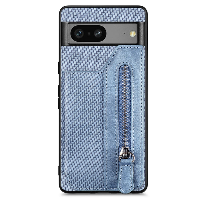 Caja del teléfono de la cartera de la cremallera del tirón de la fibra de carbono, For OPPO A57 4G, For OPPO Reno9, For OPPO Reno9 Pro+, For Xiaomi Poco M5 4G, For Realme C30, For Xiaomi 13 Pro, For Xiaomi 13, For Google Pixel 7A