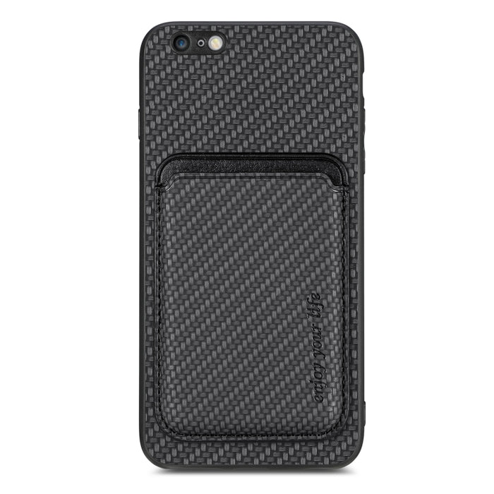 Caja de teléfono magnética Magsafe de tarjeta de cuero de fibra de carbono, For iPhone 6 Plus / 6S Plus, For iPhone 13, For iPhone 7 Plus / 8 Plus, For iPhone 11, For iPhone 12 Pro, For iPhone 12, For iPhone 13 Pro, For iPhone 6 / 6s                   ...