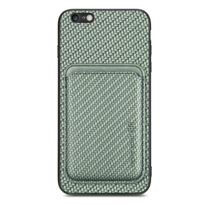 Caja de teléfono magnética Magsafe de tarjeta de cuero de fibra de carbono, For iPhone 6 Plus / 6S Plus, For iPhone 13, For iPhone 7 Plus / 8 Plus, For iPhone 11, For iPhone 12 Pro, For iPhone 12, For iPhone 13 Pro, For iPhone 6 / 6s                   ...