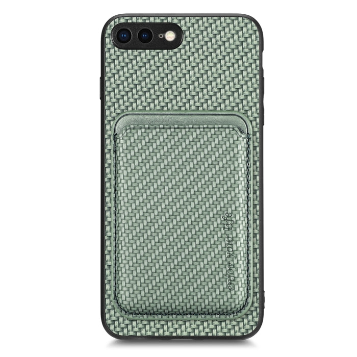Caja de teléfono magnética Magsafe de tarjeta de cuero de fibra de carbono, For iPhone 6 Plus / 6S Plus, For iPhone 13, For iPhone 7 Plus / 8 Plus, For iPhone 11, For iPhone 12 Pro, For iPhone 12, For iPhone 13 Pro, For iPhone 6 / 6s                   ...