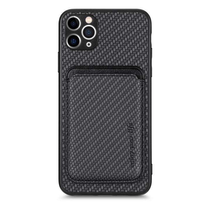 Caja de teléfono magnética Magsafe de tarjeta de cuero de fibra de carbono, For iPhone 6 Plus / 6S Plus, For iPhone 13, For iPhone 7 Plus / 8 Plus, For iPhone 11, For iPhone 12 Pro, For iPhone 12, For iPhone 13 Pro, For iPhone 6 / 6s                   ...
