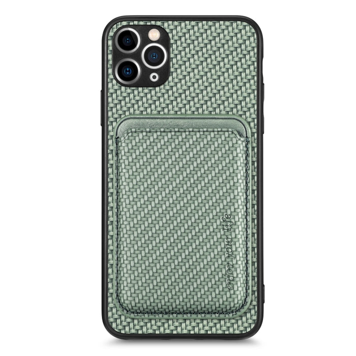 Caja de teléfono magnética Magsafe de tarjeta de cuero de fibra de carbono, For iPhone 6 Plus / 6S Plus, For iPhone 13, For iPhone 7 Plus / 8 Plus, For iPhone 11, For iPhone 12 Pro, For iPhone 12, For iPhone 13 Pro, For iPhone 6 / 6s                   ...