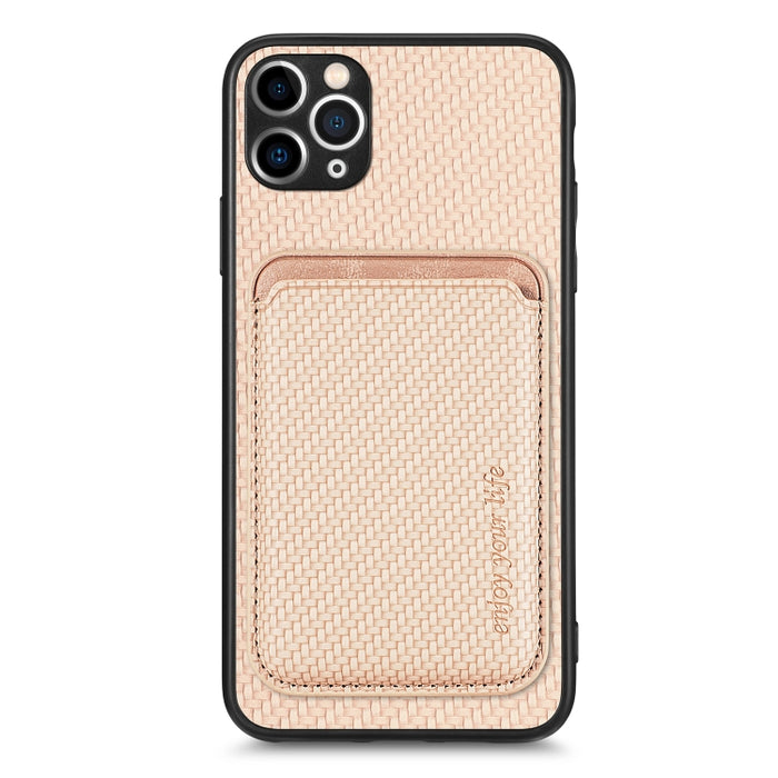 Caja de teléfono magnética Magsafe de tarjeta de cuero de fibra de carbono, For iPhone 6 Plus / 6S Plus, For iPhone 13, For iPhone 7 Plus / 8 Plus, For iPhone 11, For iPhone 12 Pro, For iPhone 12, For iPhone 13 Pro, For iPhone 6 / 6s                   ...