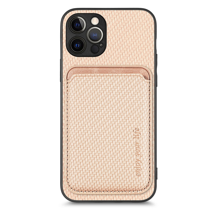 Caja de teléfono magnética Magsafe de tarjeta de cuero de fibra de carbono, For iPhone 6 Plus / 6S Plus, For iPhone 13, For iPhone 7 Plus / 8 Plus, For iPhone 11, For iPhone 12 Pro, For iPhone 12, For iPhone 13 Pro, For iPhone 6 / 6s                   ...