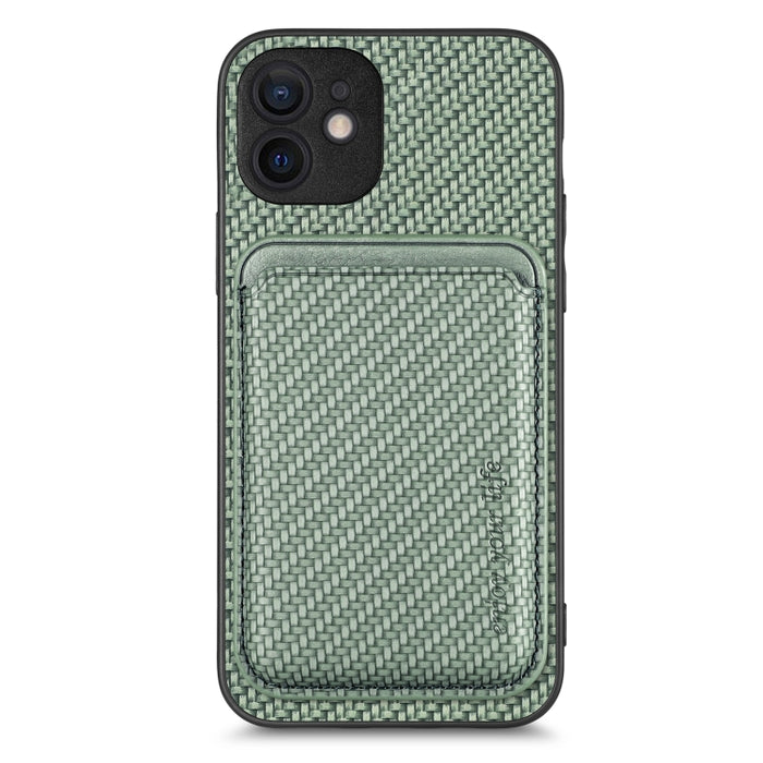 Caja de teléfono magnética Magsafe de tarjeta de cuero de fibra de carbono, For iPhone 6 Plus / 6S Plus, For iPhone 13, For iPhone 7 Plus / 8 Plus, For iPhone 11, For iPhone 12 Pro, For iPhone 12, For iPhone 13 Pro, For iPhone 6 / 6s                   ...