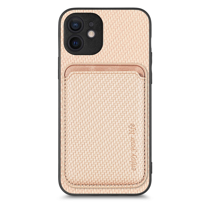 Caja de teléfono magnética Magsafe de tarjeta de cuero de fibra de carbono, For iPhone 6 Plus / 6S Plus, For iPhone 13, For iPhone 7 Plus / 8 Plus, For iPhone 11, For iPhone 12 Pro, For iPhone 12, For iPhone 13 Pro, For iPhone 6 / 6s                   ...