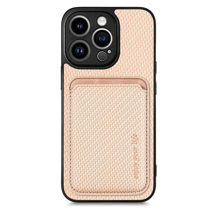 Caja de teléfono magnética Magsafe de tarjeta de cuero de fibra de carbono, For iPhone 6 Plus / 6S Plus, For iPhone 13, For iPhone 7 Plus / 8 Plus, For iPhone 11, For iPhone 12 Pro, For iPhone 12, For iPhone 13 Pro, For iPhone 6 / 6s                   ...