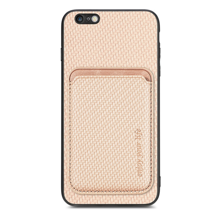 Caja de teléfono magnética Magsafe de tarjeta de cuero de fibra de carbono, For iPhone 6 Plus / 6S Plus, For iPhone 13, For iPhone 7 Plus / 8 Plus, For iPhone 11, For iPhone 12 Pro, For iPhone 12, For iPhone 13 Pro, For iPhone 6 / 6s                   ...