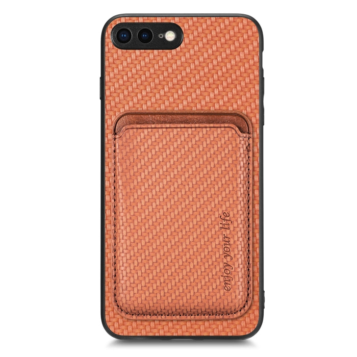 Caja de teléfono magnética Magsafe de tarjeta de cuero de fibra de carbono, For iPhone 6 Plus / 6S Plus, For iPhone 13, For iPhone 7 Plus / 8 Plus, For iPhone 11, For iPhone 12 Pro, For iPhone 12, For iPhone 13 Pro, For iPhone 6 / 6s                   ...
