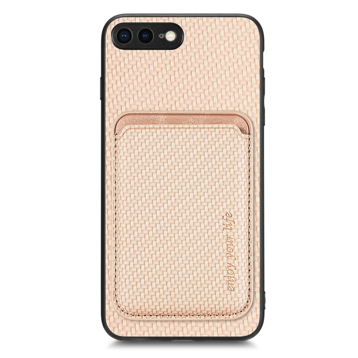 Caja de teléfono magnética Magsafe de tarjeta de cuero de fibra de carbono, For iPhone 6 Plus / 6S Plus, For iPhone 13, For iPhone 7 Plus / 8 Plus, For iPhone 11, For iPhone 12 Pro, For iPhone 12, For iPhone 13 Pro, For iPhone 6 / 6s                   ...