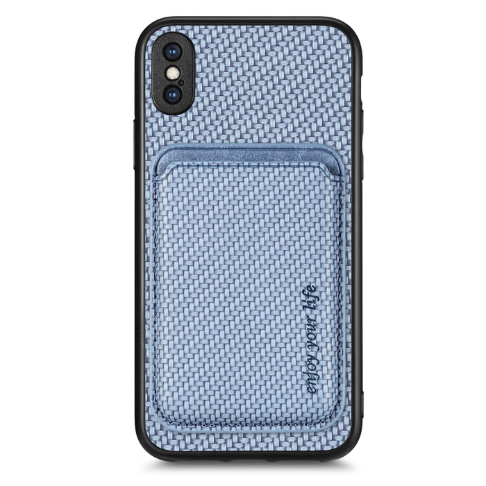 Caja de teléfono magnética Magsafe de tarjeta de cuero de fibra de carbono, For iPhone 6 Plus / 6S Plus, For iPhone 13, For iPhone 7 Plus / 8 Plus, For iPhone 11, For iPhone 12 Pro, For iPhone 12, For iPhone 13 Pro, For iPhone 6 / 6s                   ...