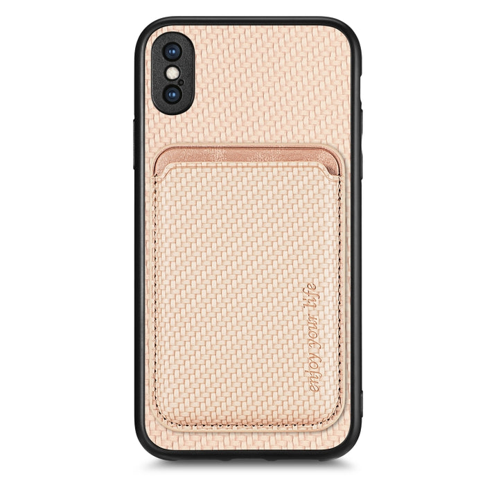 Caja de teléfono magnética Magsafe de tarjeta de cuero de fibra de carbono, For iPhone 6 Plus / 6S Plus, For iPhone 13, For iPhone 7 Plus / 8 Plus, For iPhone 11, For iPhone 12 Pro, For iPhone 12, For iPhone 13 Pro, For iPhone 6 / 6s                   ...