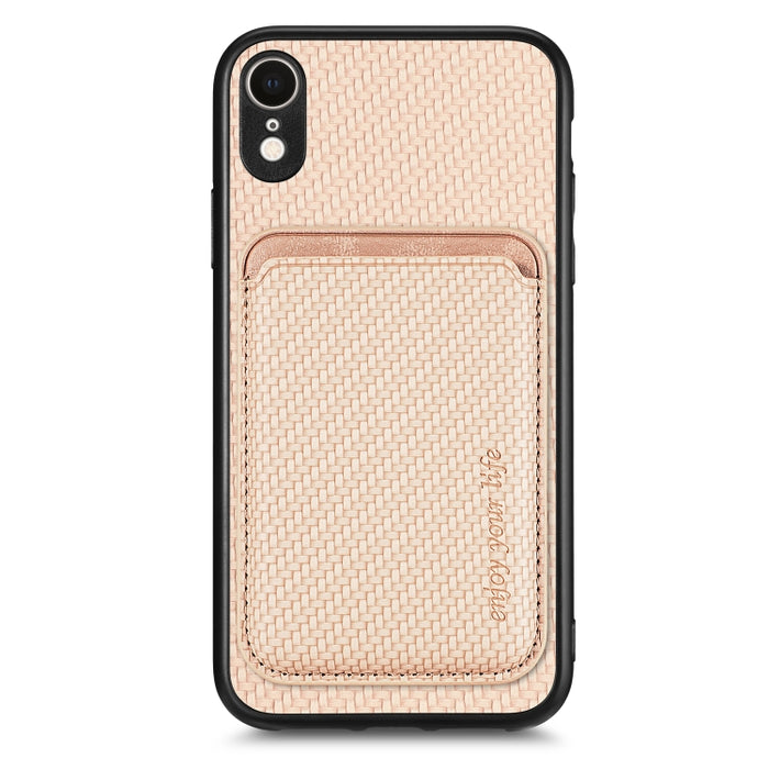 Caja de teléfono magnética Magsafe de tarjeta de cuero de fibra de carbono, For iPhone 6 Plus / 6S Plus, For iPhone 13, For iPhone 7 Plus / 8 Plus, For iPhone 11, For iPhone 12 Pro, For iPhone 12, For iPhone 13 Pro, For iPhone 6 / 6s                   ...
