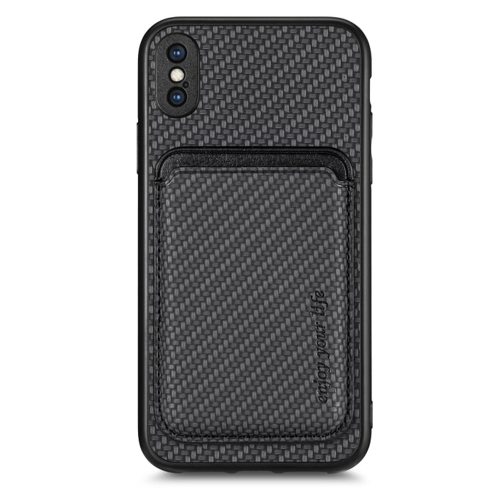 Caja de teléfono magnética Magsafe de tarjeta de cuero de fibra de carbono, For iPhone 6 Plus / 6S Plus, For iPhone 13, For iPhone 7 Plus / 8 Plus, For iPhone 11, For iPhone 12 Pro, For iPhone 12, For iPhone 13 Pro, For iPhone 6 / 6s                   ...
