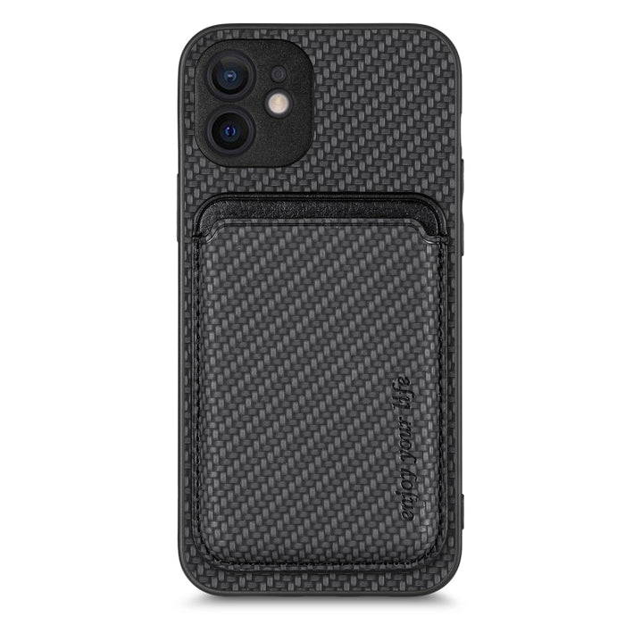 Caja de teléfono magnética Magsafe de tarjeta de cuero de fibra de carbono, For iPhone 6 Plus / 6S Plus, For iPhone 13, For iPhone 7 Plus / 8 Plus, For iPhone 11, For iPhone 12 Pro, For iPhone 12, For iPhone 13 Pro, For iPhone 6 / 6s                   ...