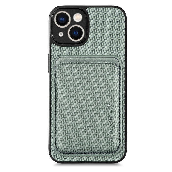 Caja de teléfono magnética Magsafe de tarjeta de cuero de fibra de carbono, For iPhone 6 Plus / 6S Plus, For iPhone 13, For iPhone 7 Plus / 8 Plus, For iPhone 11, For iPhone 12 Pro, For iPhone 12, For iPhone 13 Pro, For iPhone 6 / 6s                   ...