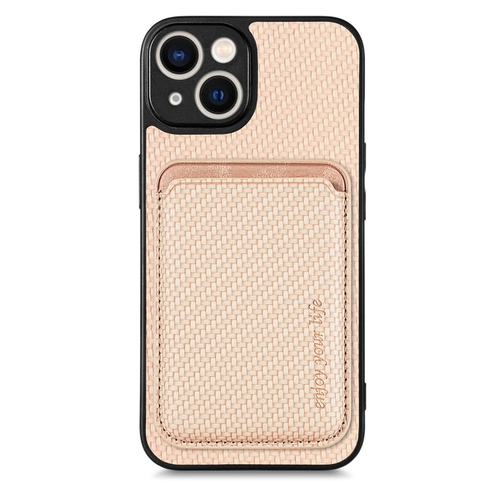 Caja de teléfono magnética Magsafe de tarjeta de cuero de fibra de carbono, For iPhone 6 Plus / 6S Plus, For iPhone 13, For iPhone 7 Plus / 8 Plus, For iPhone 11, For iPhone 12 Pro, For iPhone 12, For iPhone 13 Pro, For iPhone 6 / 6s                   ...