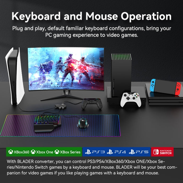 Convertidor de videojuegos 7 en 1, teclado, ratón, convertidor, juego de disparos, herramienta auxiliar