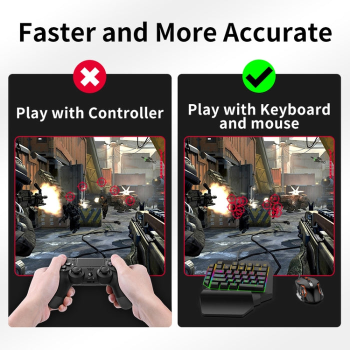 Convertidor de videojuegos 7 en 1, teclado, ratón, convertidor, juego de disparos, herramienta auxiliar