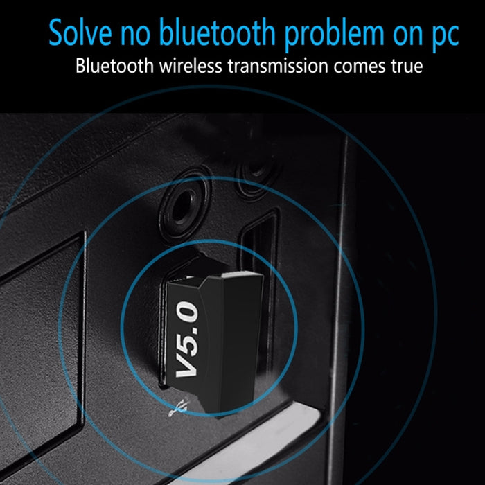 Adaptador Bluetooth para computadora 5.0 USB Desktop Dongle WiFi Audio Receptor Transmisor, black