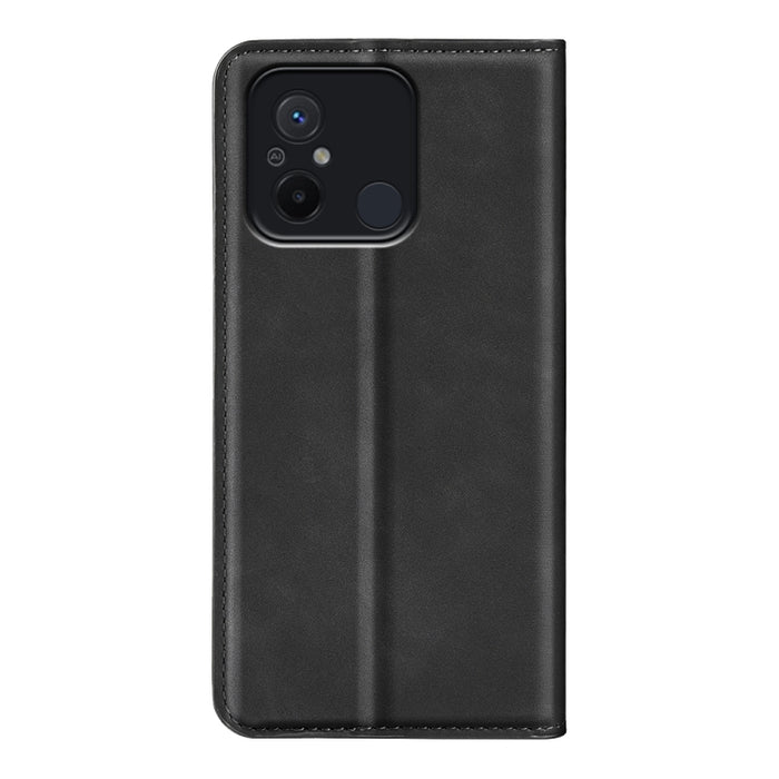 Para Xiaomi Redmi 12C Funda de cuero con succión magnética de piel retro, For Xiaomi Redmi 12C