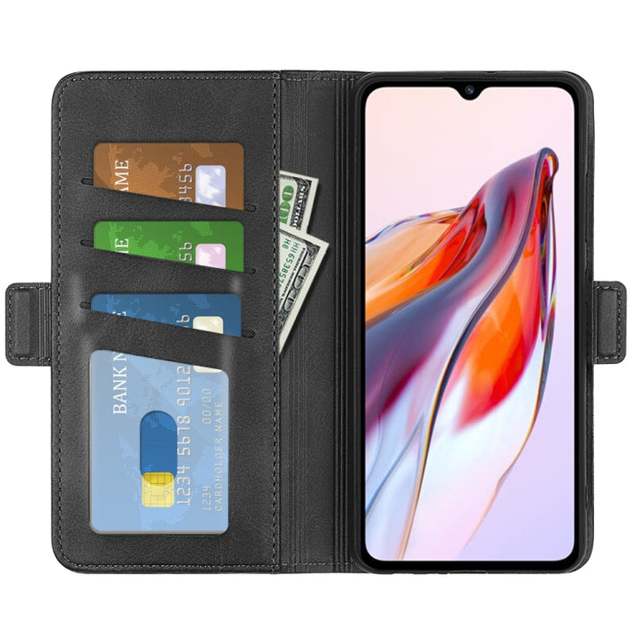 Para Xiaomi Redmi 12C Funda de cuero con tapa horizontal con hebilla magnética de doble cara, For Xiaomi Redmi 12C