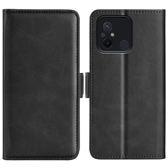 Para Xiaomi Redmi 12C Funda de cuero con tapa horizontal con hebilla magnética de doble cara, For Xiaomi Redmi 12C