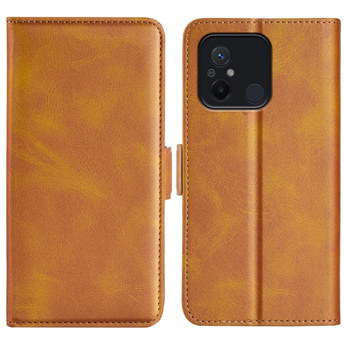 Para Xiaomi Redmi 12C Funda de cuero con tapa horizontal con hebilla magnética de doble cara, For Xiaomi Redmi 12C