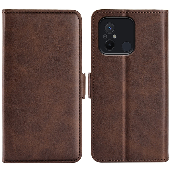 Para Xiaomi Redmi 12C Funda de cuero con tapa horizontal con hebilla magnética de doble cara, For Xiaomi Redmi 12C