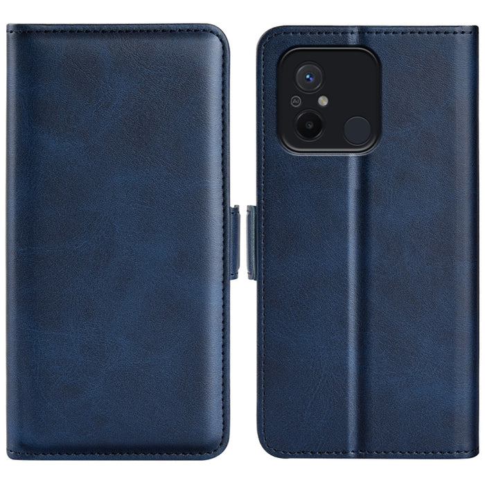 Para Xiaomi Redmi 12C Funda de cuero con tapa horizontal con hebilla magnética de doble cara, For Xiaomi Redmi 12C