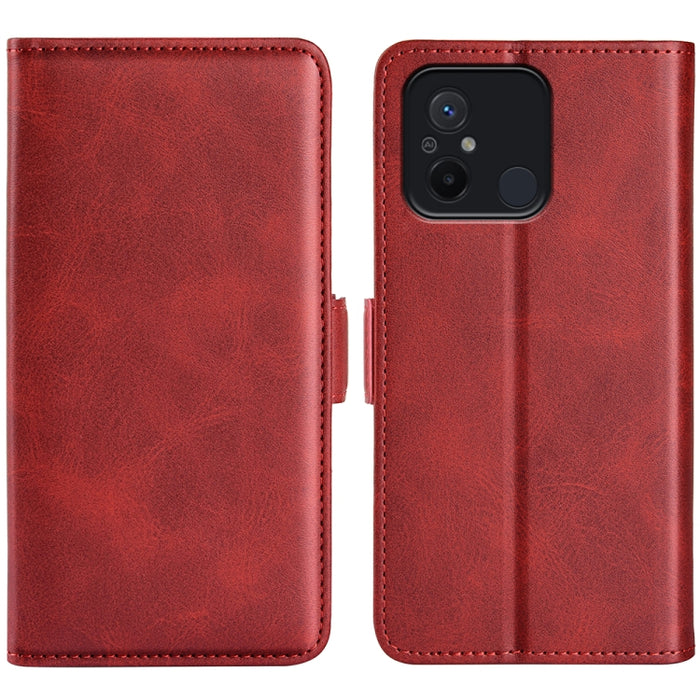 Para Xiaomi Redmi 12C Funda de cuero con tapa horizontal con hebilla magnética de doble cara, For Xiaomi Redmi 12C