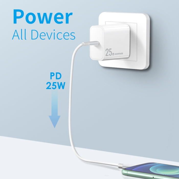 NORTHJO NOPD2501 PD 25W USB-C / Type-C Cargador rápido de puerto único, US Plug, EU Plug, UK Plug, AU Plug