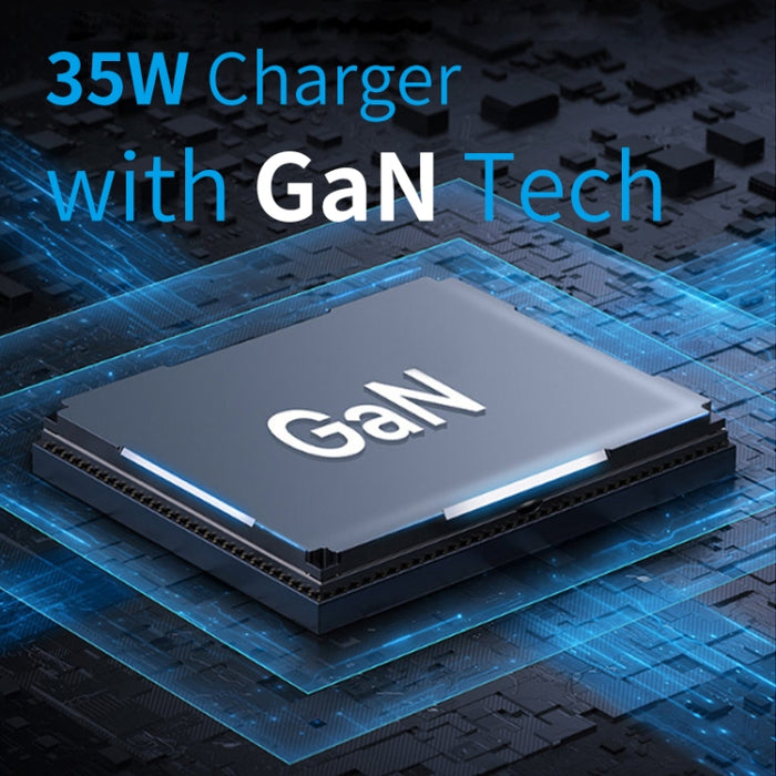 NORTHJO NOGAN3502 GaN PD PPS 35W Dual USB-C / Type-CCargador rápido de pared, EU Plug, UK Plug