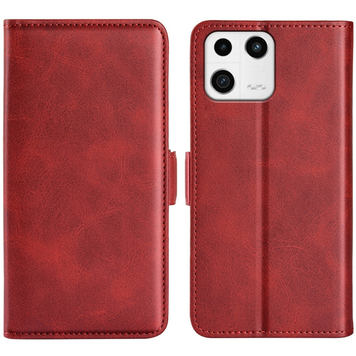 Para Xiaomi 13 Funda de cuero con tapa horizontal con hebilla magnética de doble cara, For Xiaomi 13