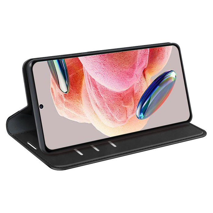 Para Xiaomi Redmi Note 12 4G Funda de teléfono de cuero con succión magnética de piel retro global, For Xiaomi Redmi Note 12 4G Global