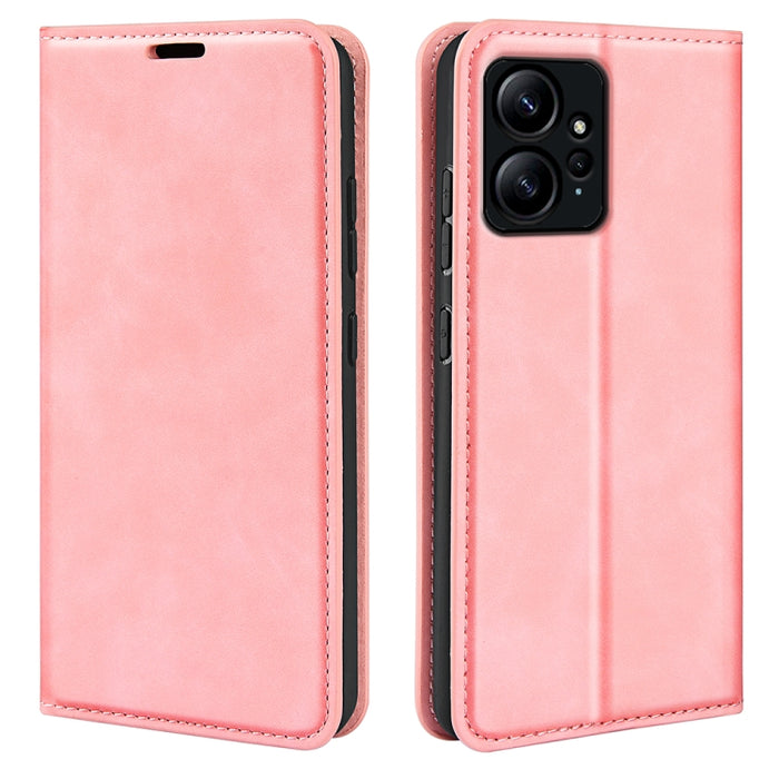 Para Xiaomi Redmi Note 12 4G Funda de teléfono de cuero con succión magnética de piel retro global, For Xiaomi Redmi Note 12 4G Global