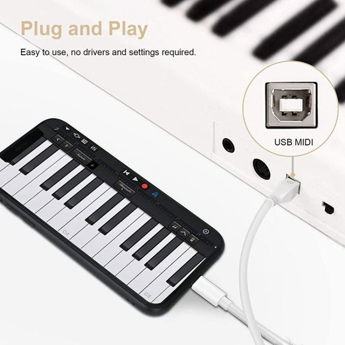 Cable multifuncional de carga y OTG para instrumento de música electrónica, 1m, 8 pines a USB + MIDI, Compatible con iOS 10-14