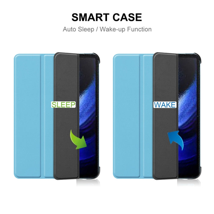 Para Xiaomi Pad 6 ENKAY Tri-fold Custer Texture Funda de cuero con soporte inteligente, For Xiaomi Pad 6