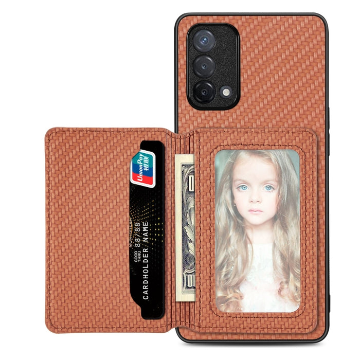 Estuche para teléfono con bolsa de tarjeta magnética de fibra de carbono, For Xiaomi Poco X5, For Xiaomi Redmi Note 10 5G, For Xiaomi Redmi Note 12 5G Global, For OPPO A74 5G
